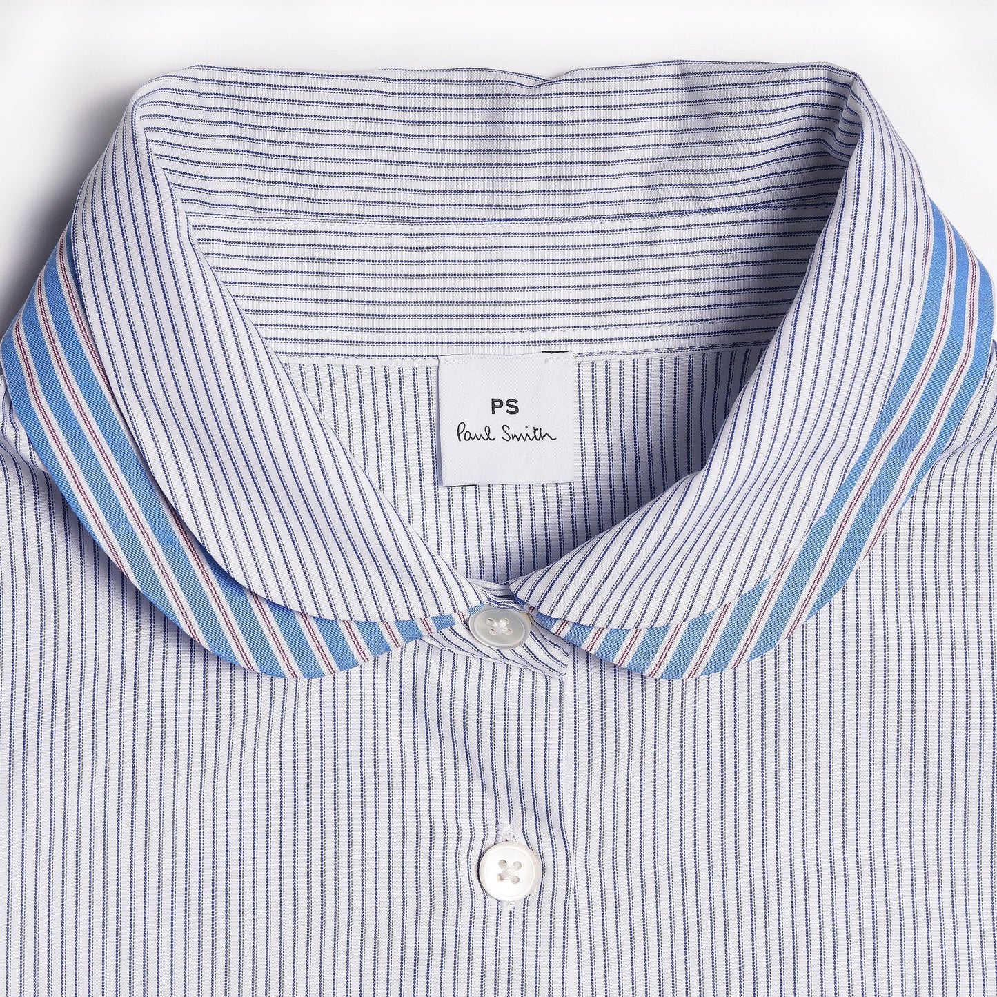 - Striped Puff Sleeve Shirt - Blue/White