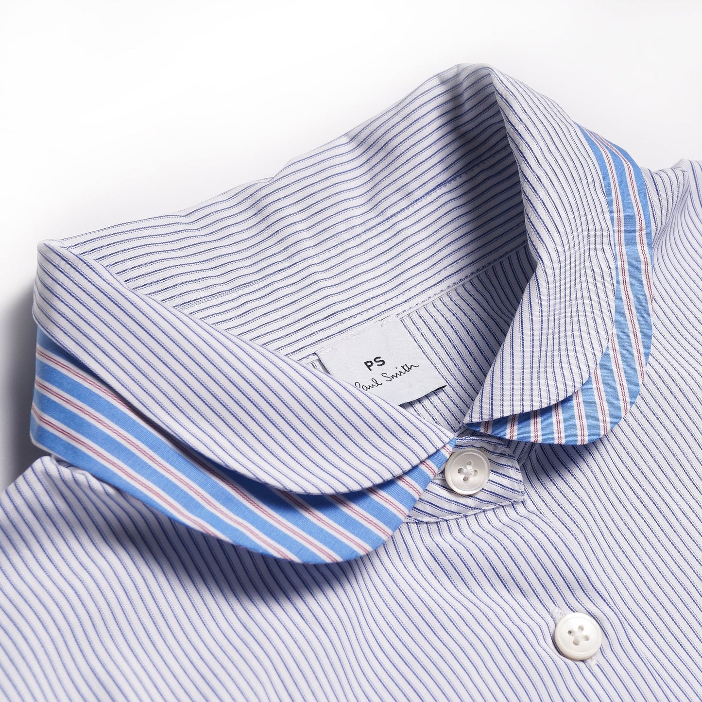 - Striped Puff Sleeve Shirt - Blue/White