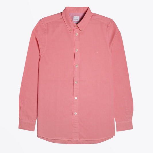 - Cotton Button-Down Shirt - Pink