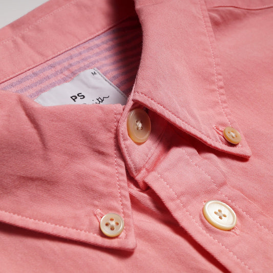 - Cotton Button-Down Shirt - Pink