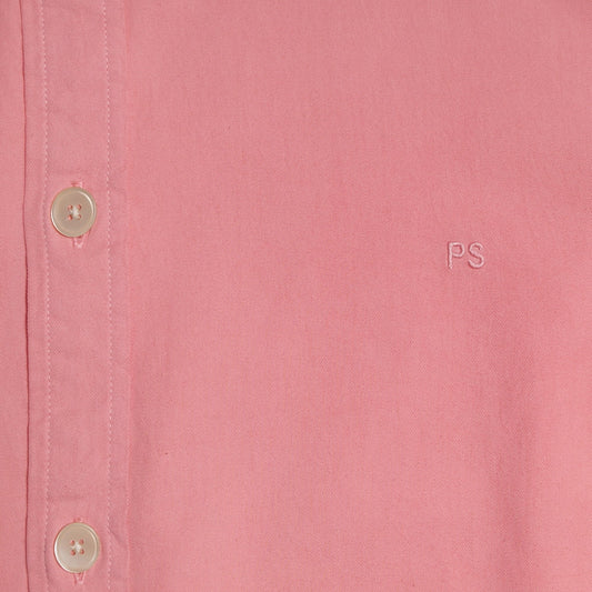 - Cotton Button-Down Shirt - Pink
