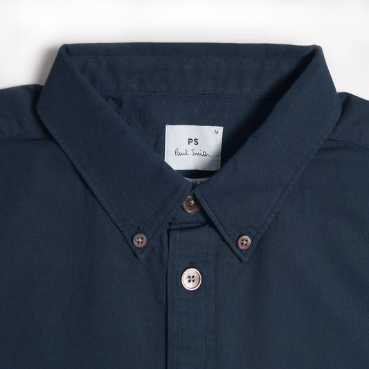 - Cotton Button-Down Shirt - Navy/Blue