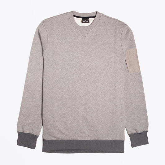 - Organic Cotton Sweatshirt With Sleeve Pocket - Grey