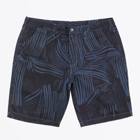 - 'Twisted Stripe' Cotton Shorts - Navy/Blue