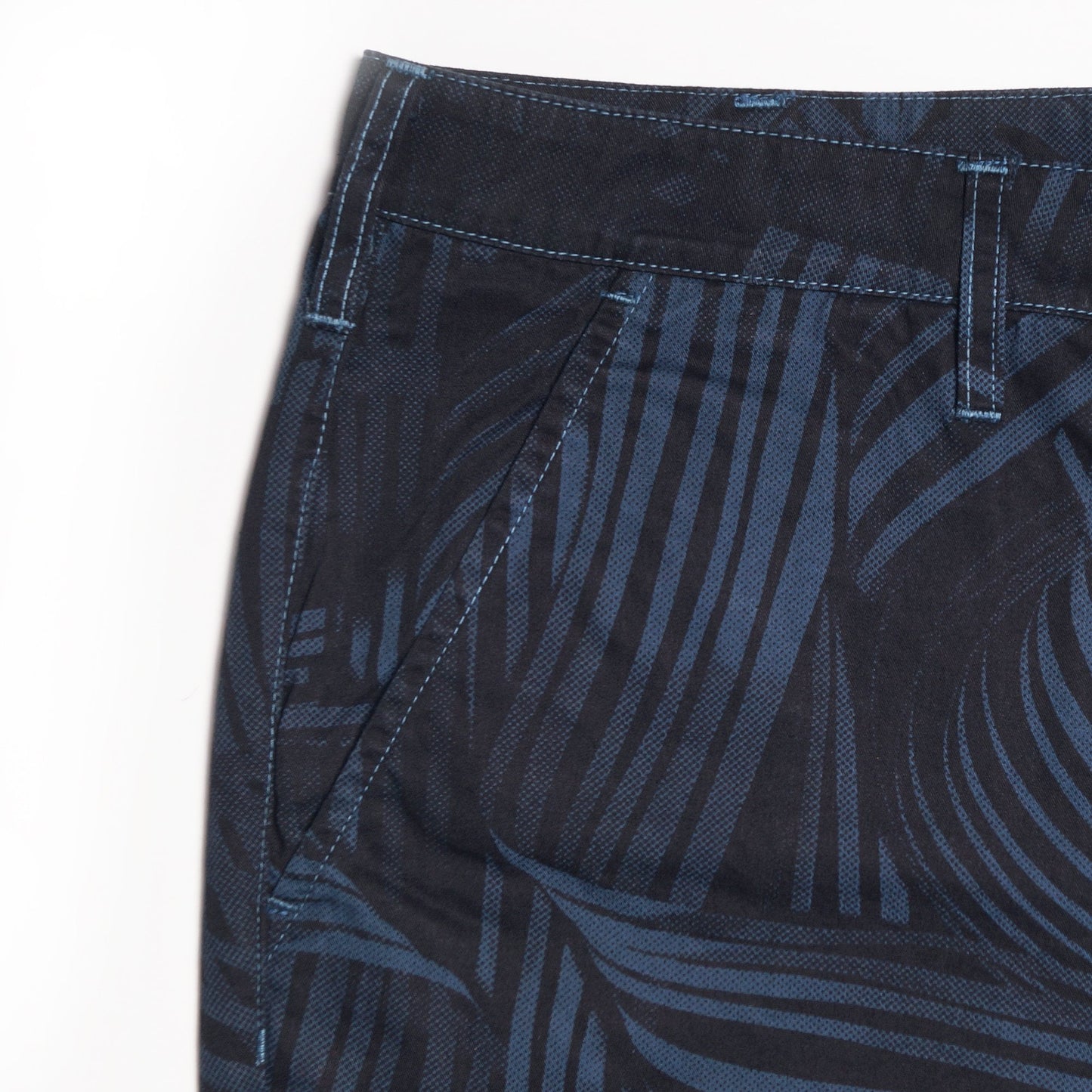 - 'Twisted Stripe' Cotton Shorts - Navy/Blue