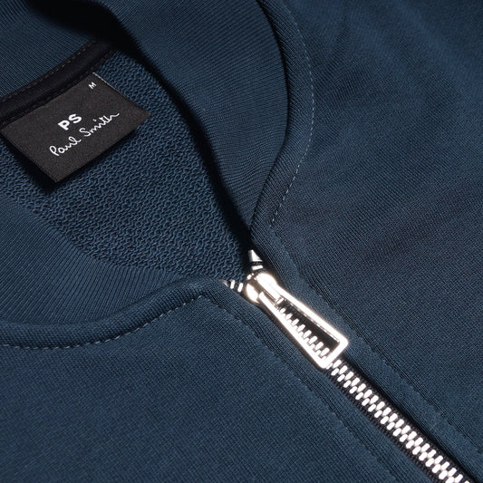 - Bomber Jacket With Zip Sleeve Pocket - Navy