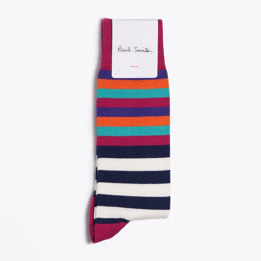- Stripe Socks - Magenta/Multi