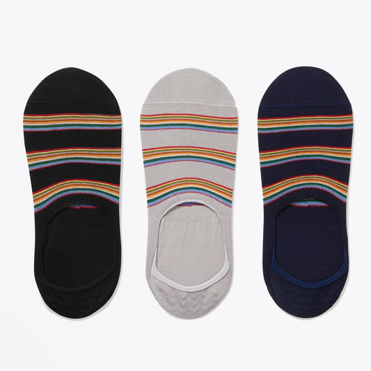 - Three Pack Loafer Stripe Socks