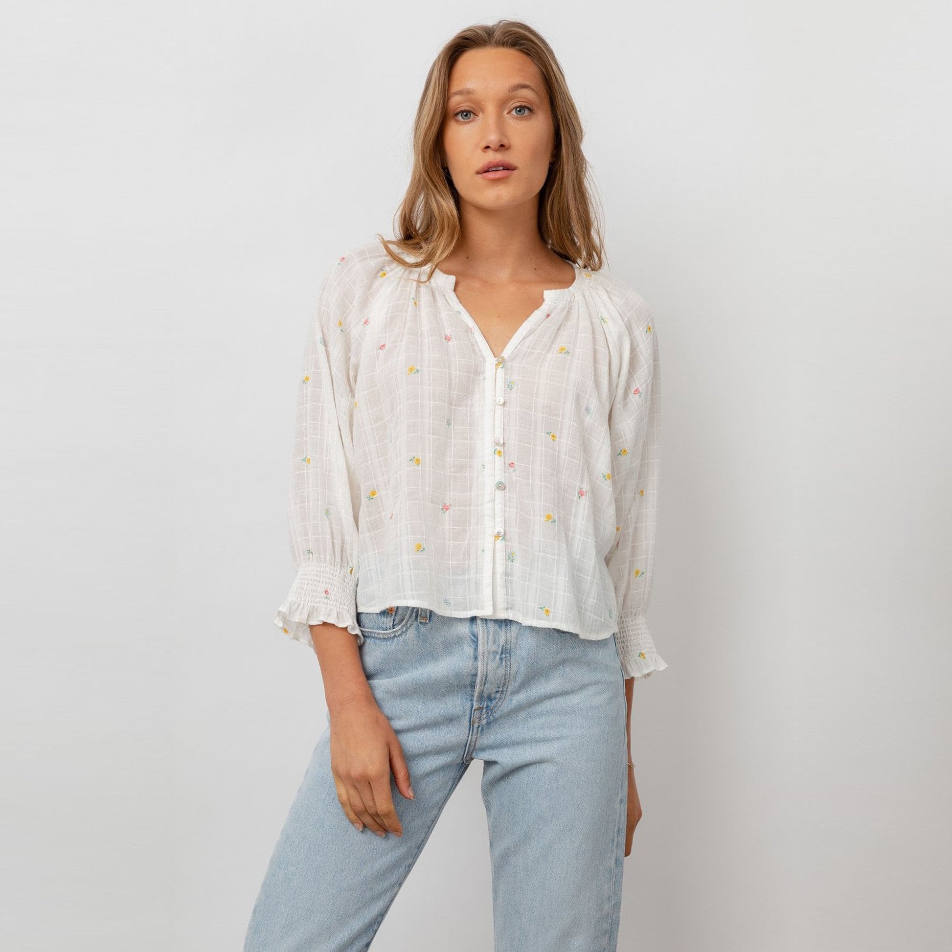 Rails Mariah - Mini Buds Shirt - White