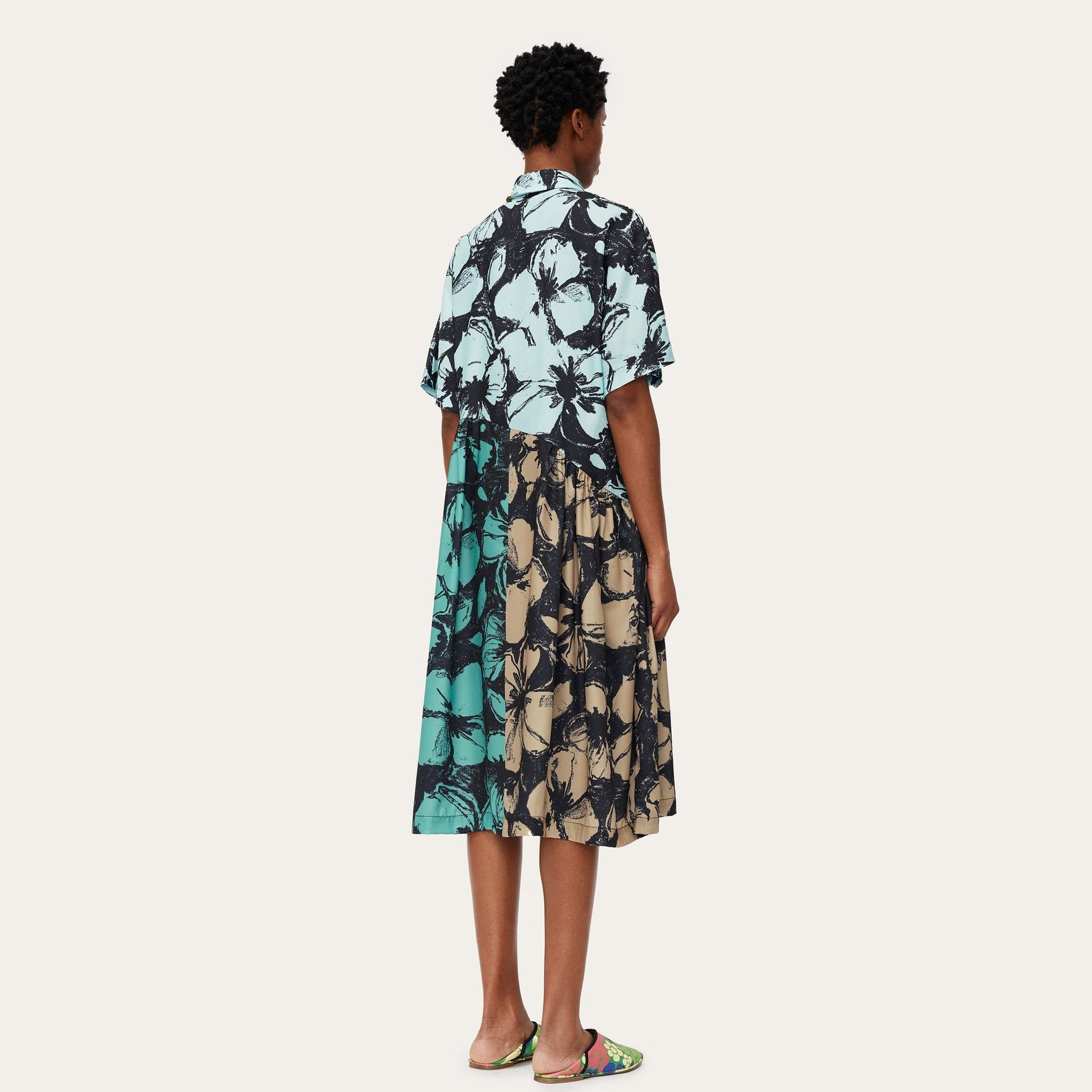 Stine Hunter - All-Over Floral Print Dress - Green/Multi