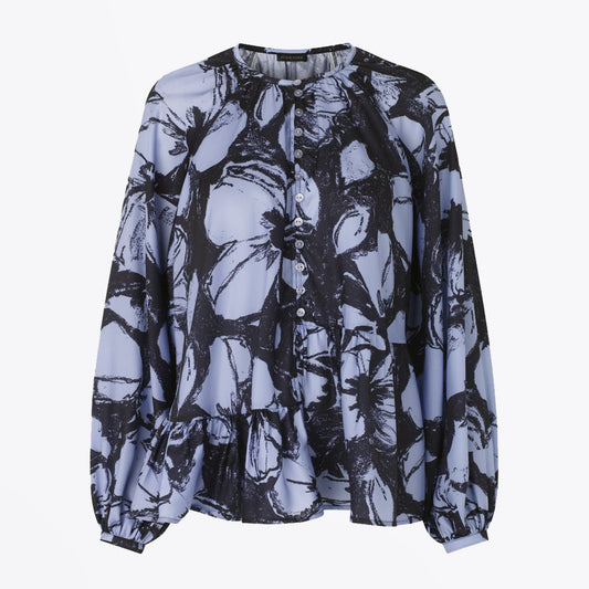 - Xavi - Abstract Floral Blouse - Purple
