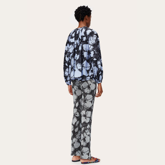 - Xavi - Abstract Floral Blouse - Purple