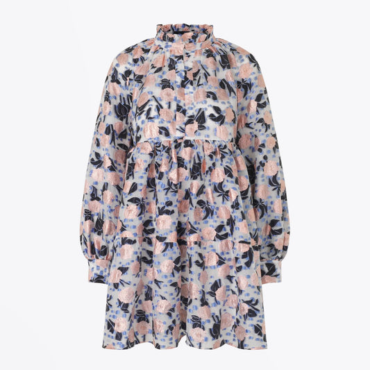 Jasmine - Floral Organza Dress - Pink