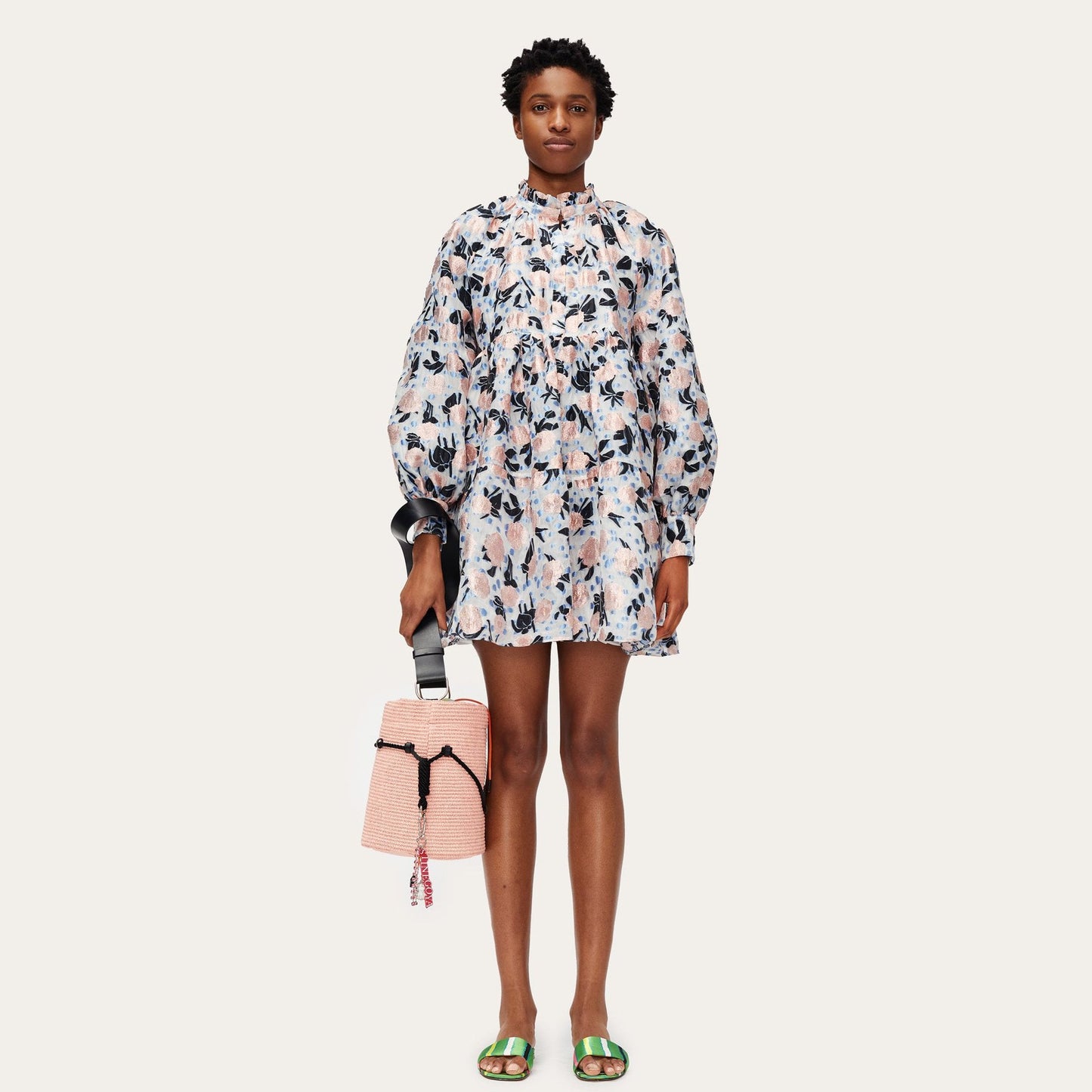 Jasmine - Floral Organza Dress - Pink