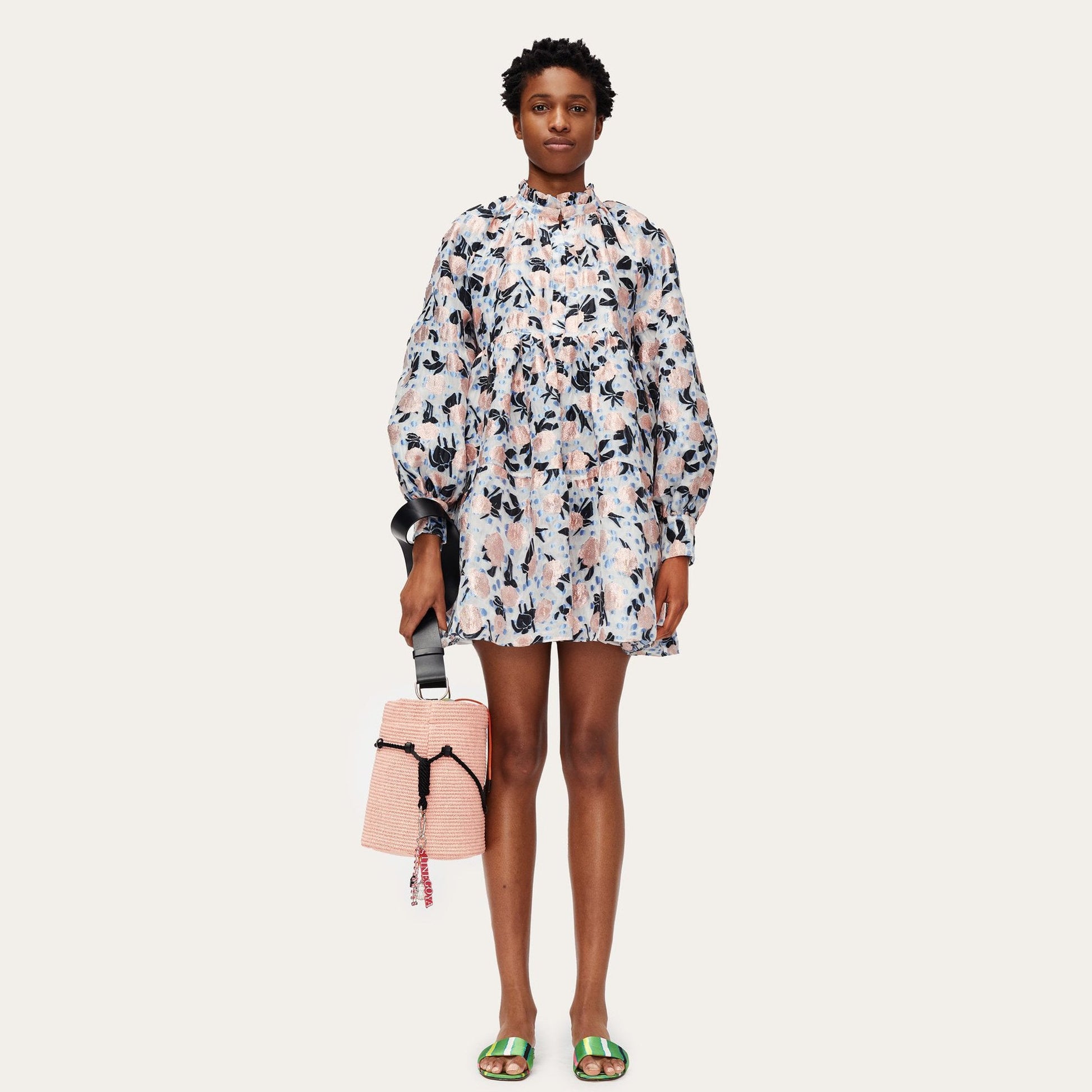 Stine Jasmine - Floral Organza Dress - Pink