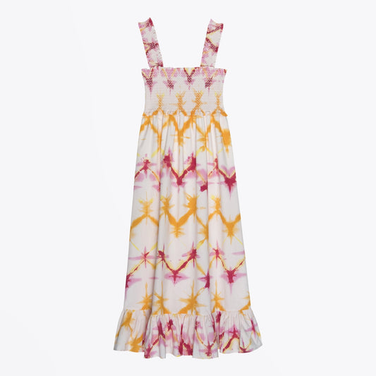 - Rumi - Diamond Tie-Dye Dress - White
