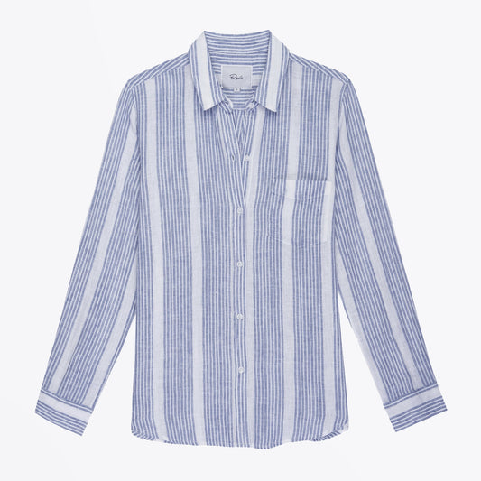 - Charli - Stripe Shirt - Blue/White