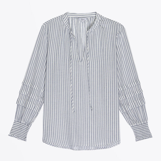 - Caterina - Stripe Blouse - Blue/White