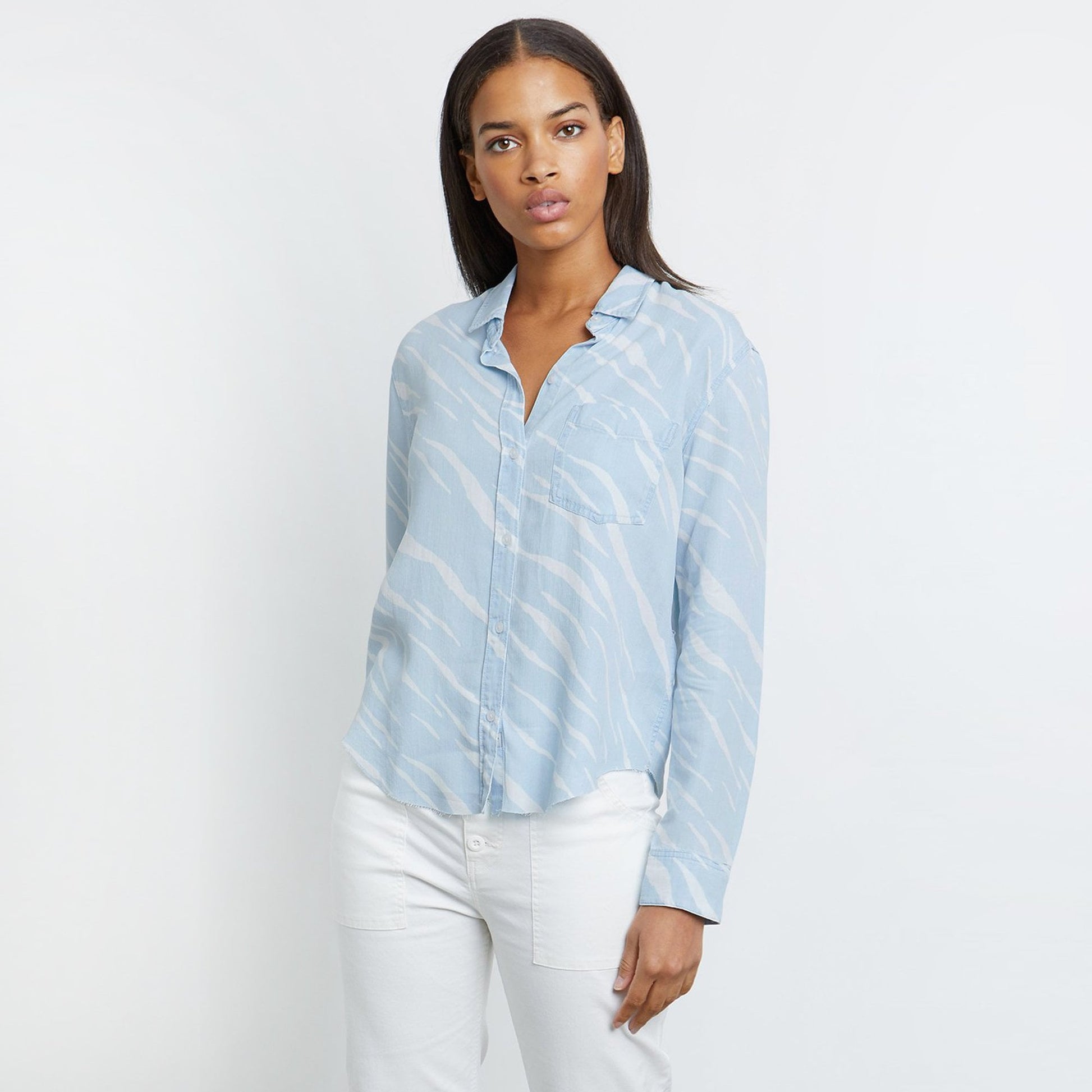 Rails Ingrid - Zebra Stripe Shirt - Blue