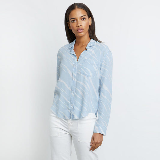Ingrid - Zebra Stripe Shirt - Blue