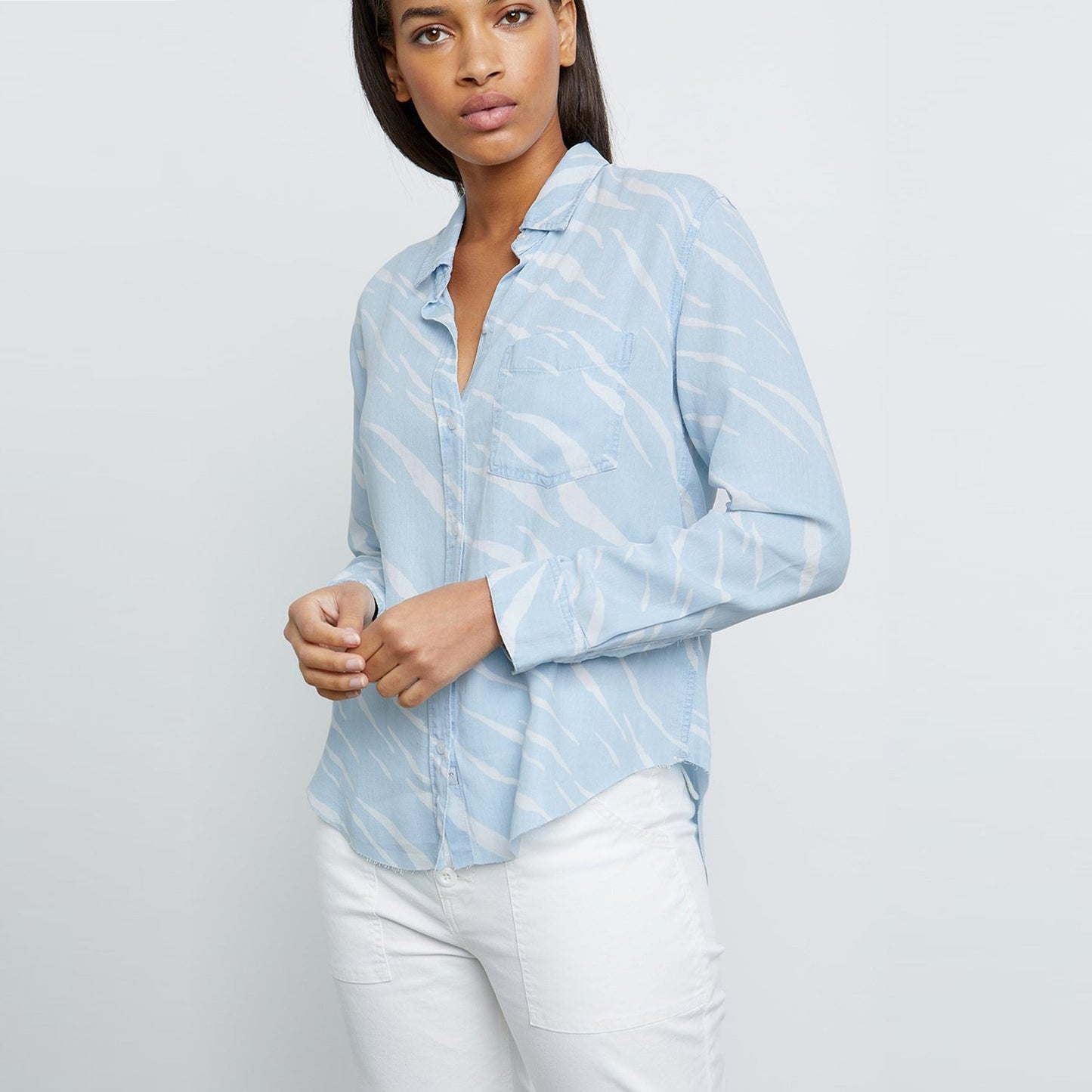 Ingrid - Zebra Stripe Shirt - Blue