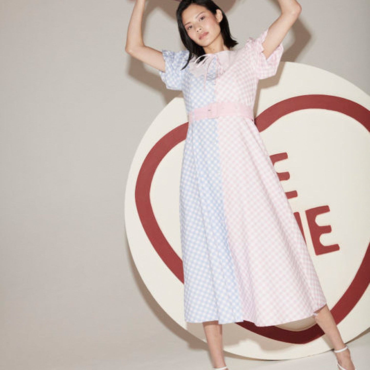 - Coco - Gingham Mix Dress - Pink/Blue