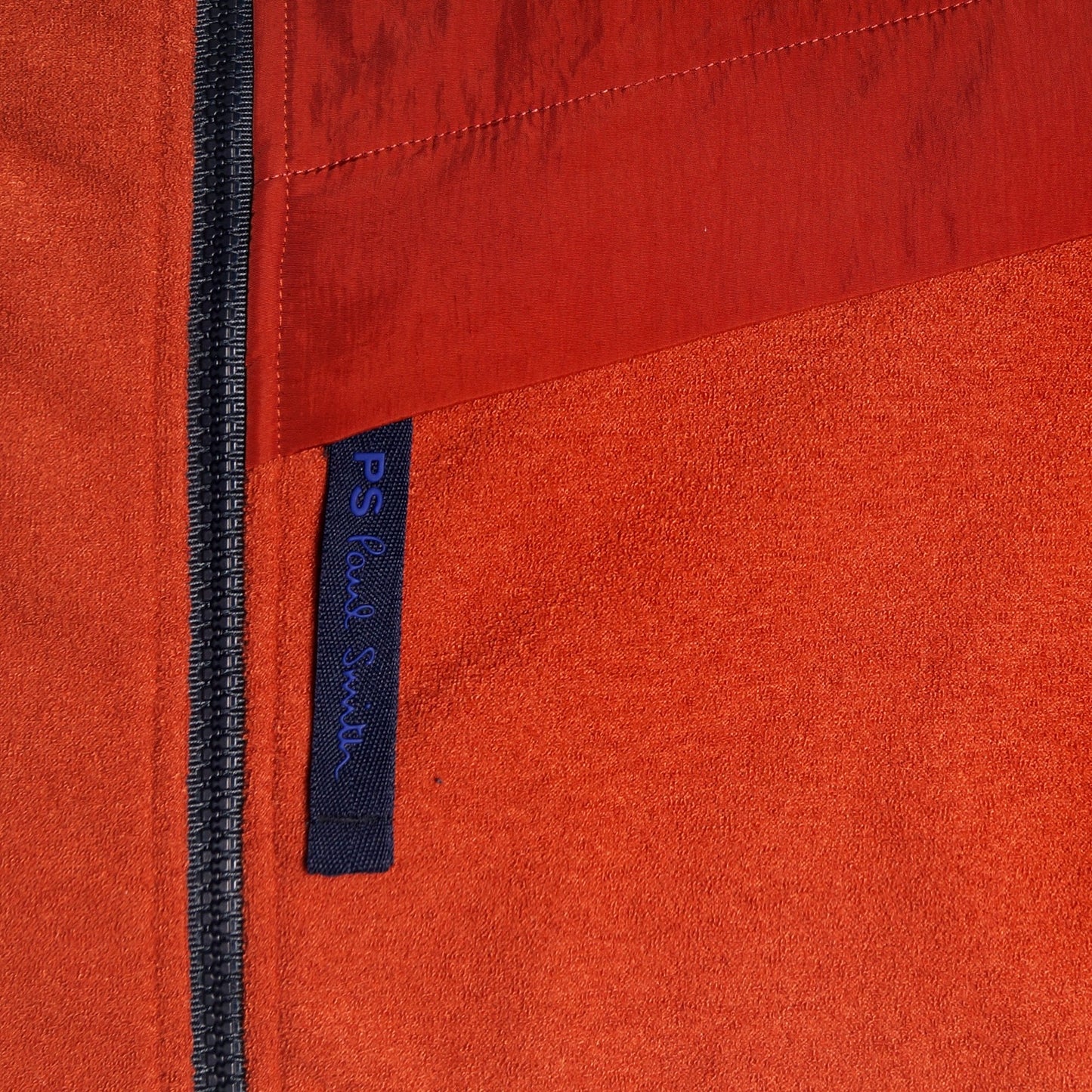 - Fleece Zip-Through Sweater - Burnt Orange
