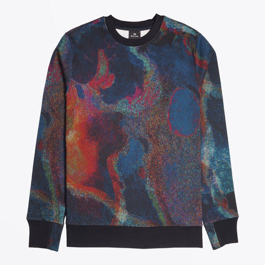 - Oil-Slick Print Sweatshirt - Multi