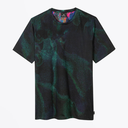 - Oil-Slick Print T-Shirt - Green