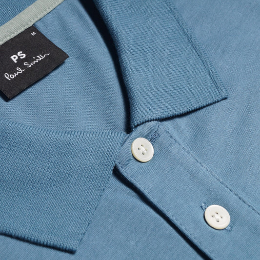 - Organic Cotton Polo Shirt - Blue