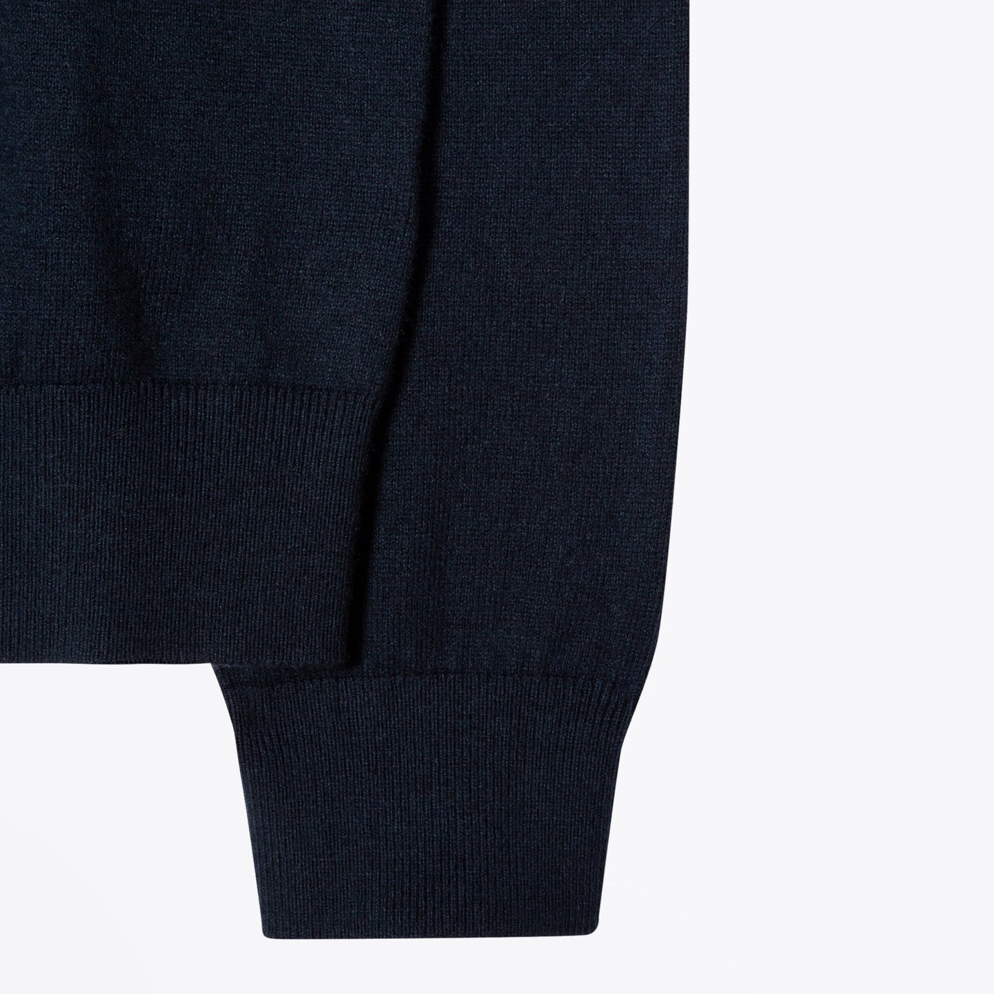 - Zip-Neck Zebra Logo Sweater - Dark Navy