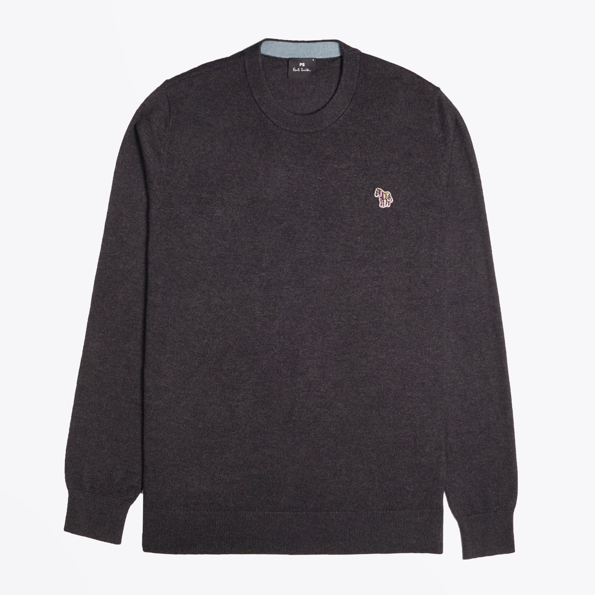 Paul Zebra Crew-Neck Pullover - Charcoal Grey