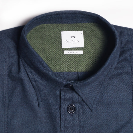 - Casual-Fit Cotton Shirt - Navy