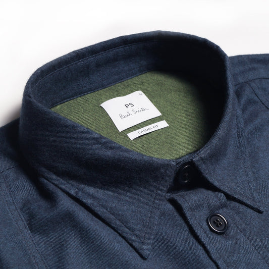 - Casual-Fit Cotton Shirt - Navy