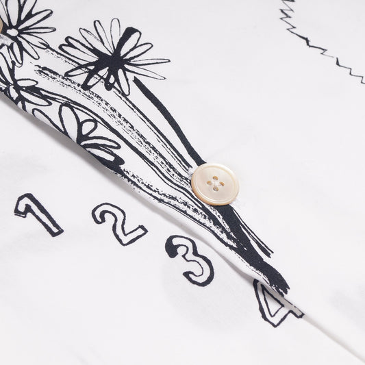 - Organic Cotton Graphic Print Shirt - White