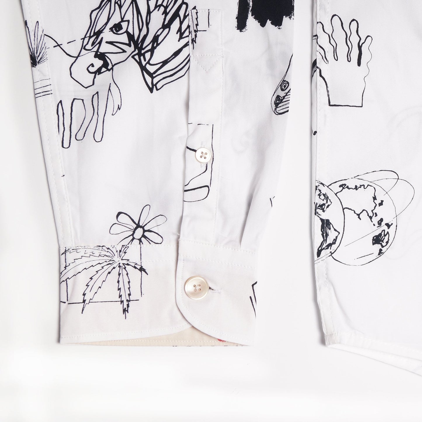 - Organic Cotton Graphic Print Shirt - White