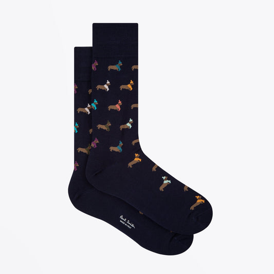 - 'Winter Dachshund' Socks - Navy