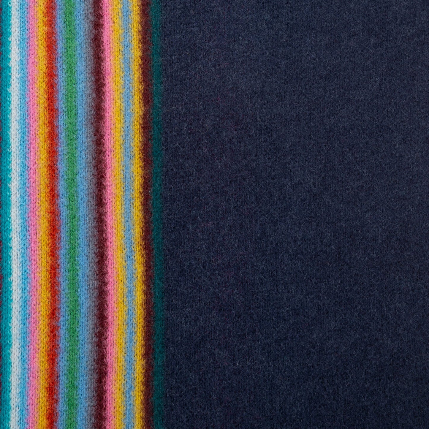 - Reversible Ombre Stripe Wool Scarf - Navy