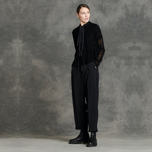 - Anywise - Paisley Cardigan Jacket - Black