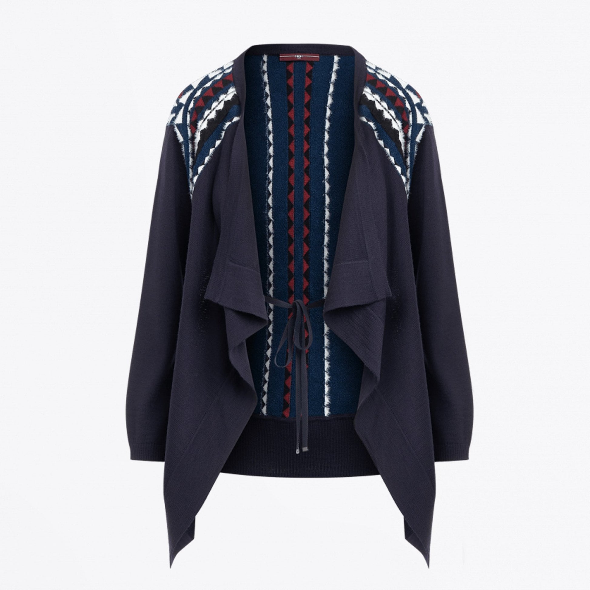 HIGH Impressive - Aztec Tie-Front Cardigan - Navy
