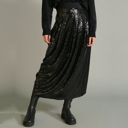 Maquette - Long Sequin Skirt - Black