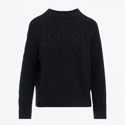 - Wind Up - Cable Knit Sweater - Black