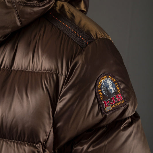Leah - Long Puffer Jacket - Brown