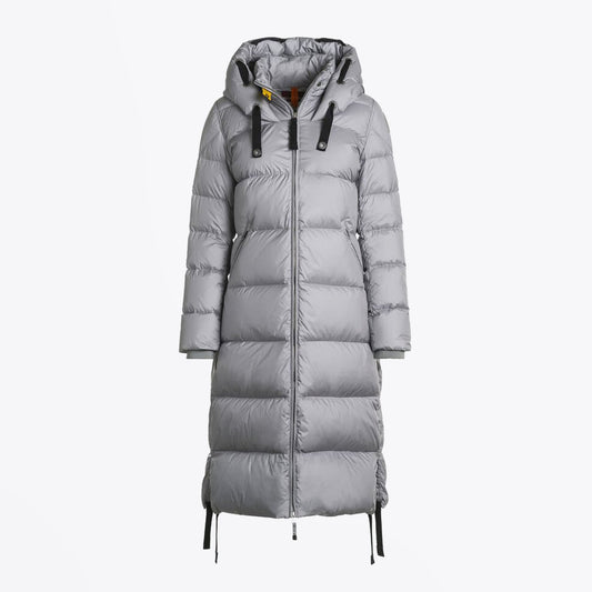 - Panda - Longline Parka Puffer Coat - Blue/Grey