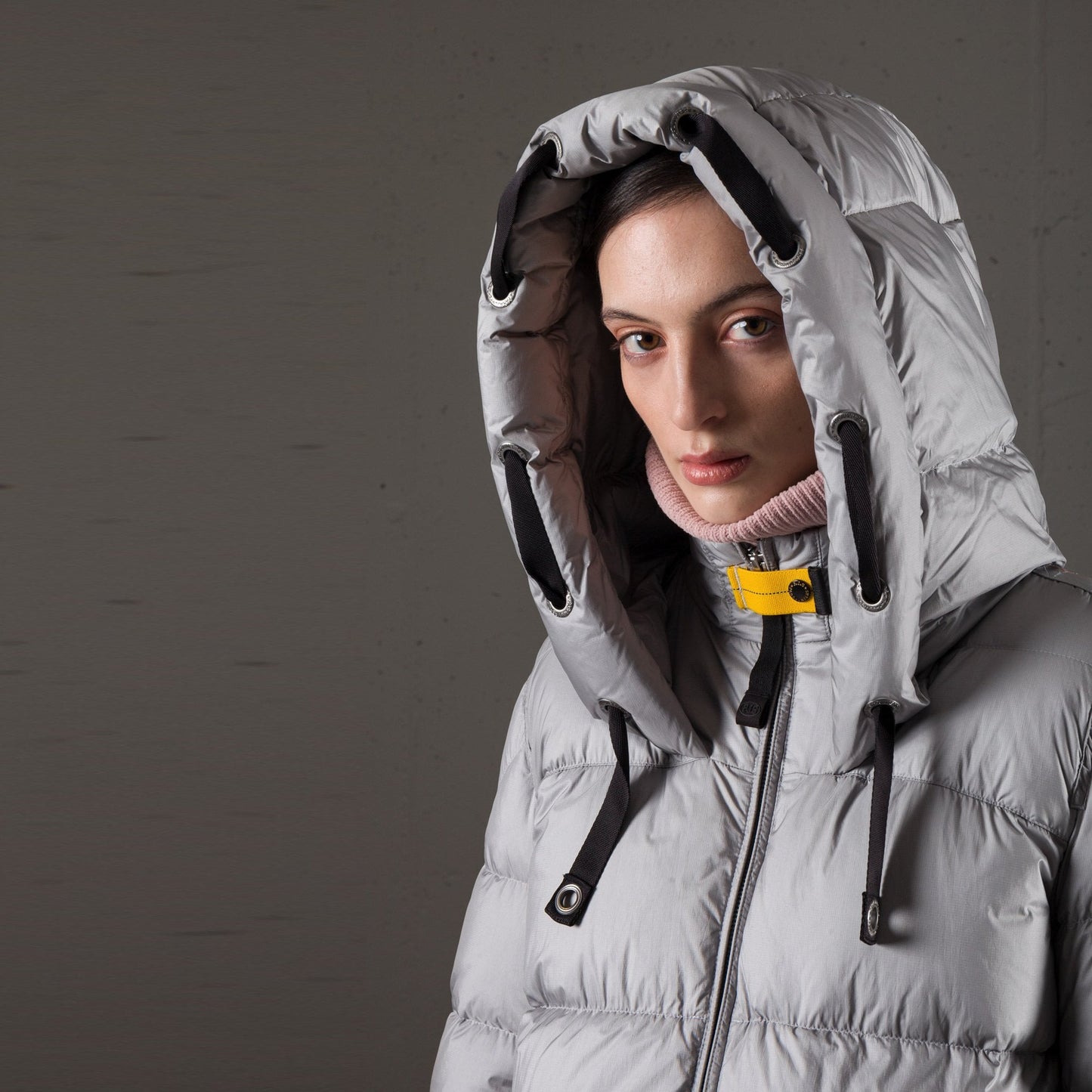 - Panda - Longline Parka Puffer Coat - Blue/Grey