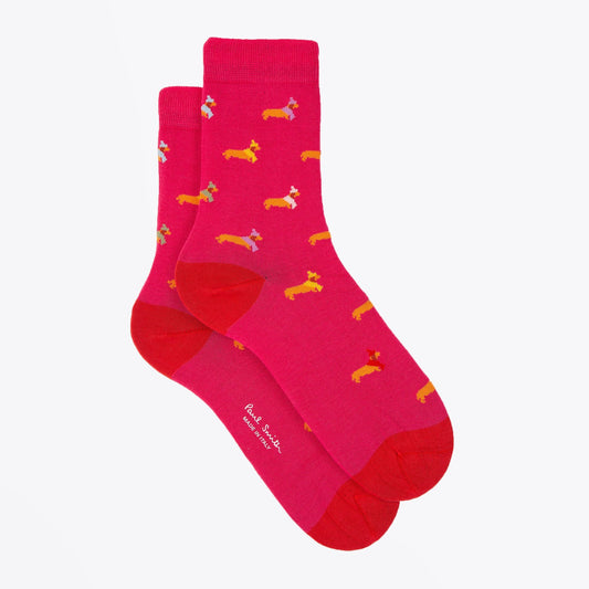 - 'Winter Dachshund' Socks - Pink