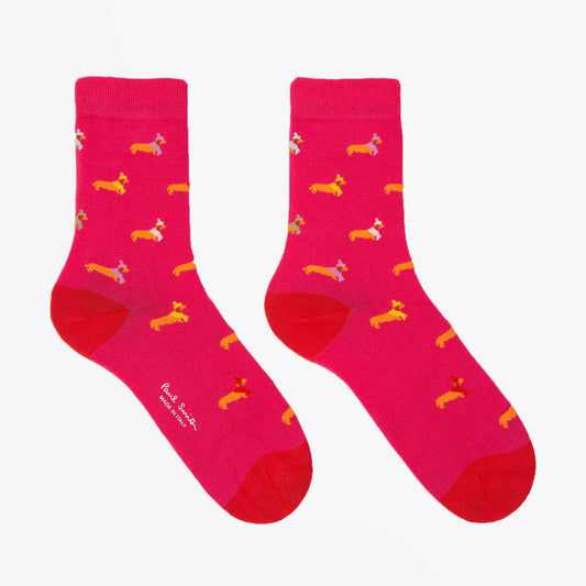 - 'Winter Dachshund' Socks - Pink