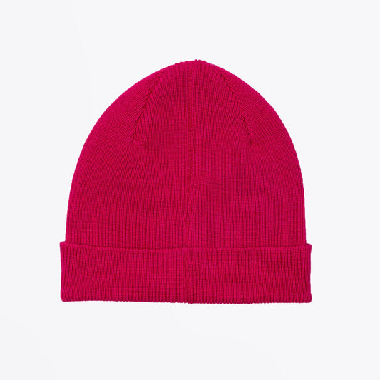 - 'Zebra' Logo Ribbed Beanie Hat - Pink