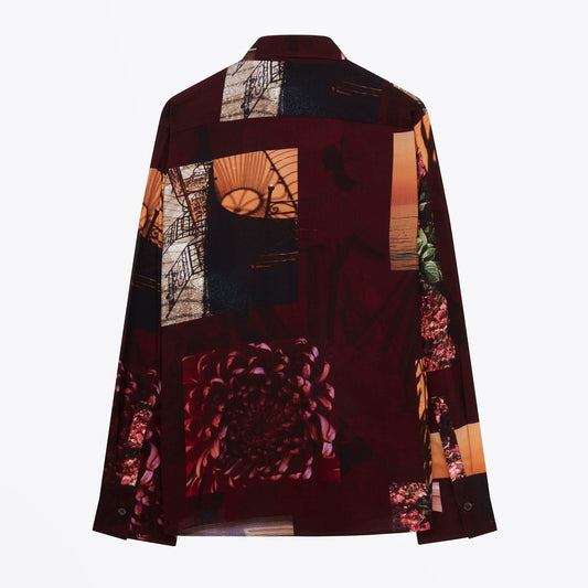 - Photo Print Shirt - Burgundy/Multi