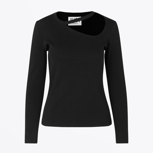 - Rancho - Knitted Long Sleeve Top - Black